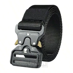 Cinto Com Fivela de Engate Rápido Masculino Tecido Sintético Preto