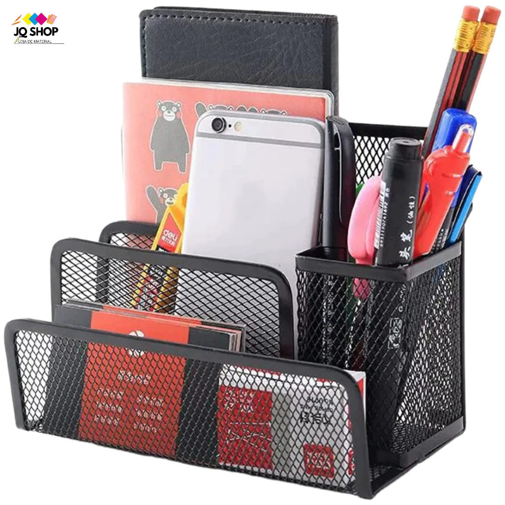Porta caneta e suporte ( Partes com 3 Aberto +1 Porta）Organizador Para Mesa preto /Escritório/Boutique De Papel/Rac