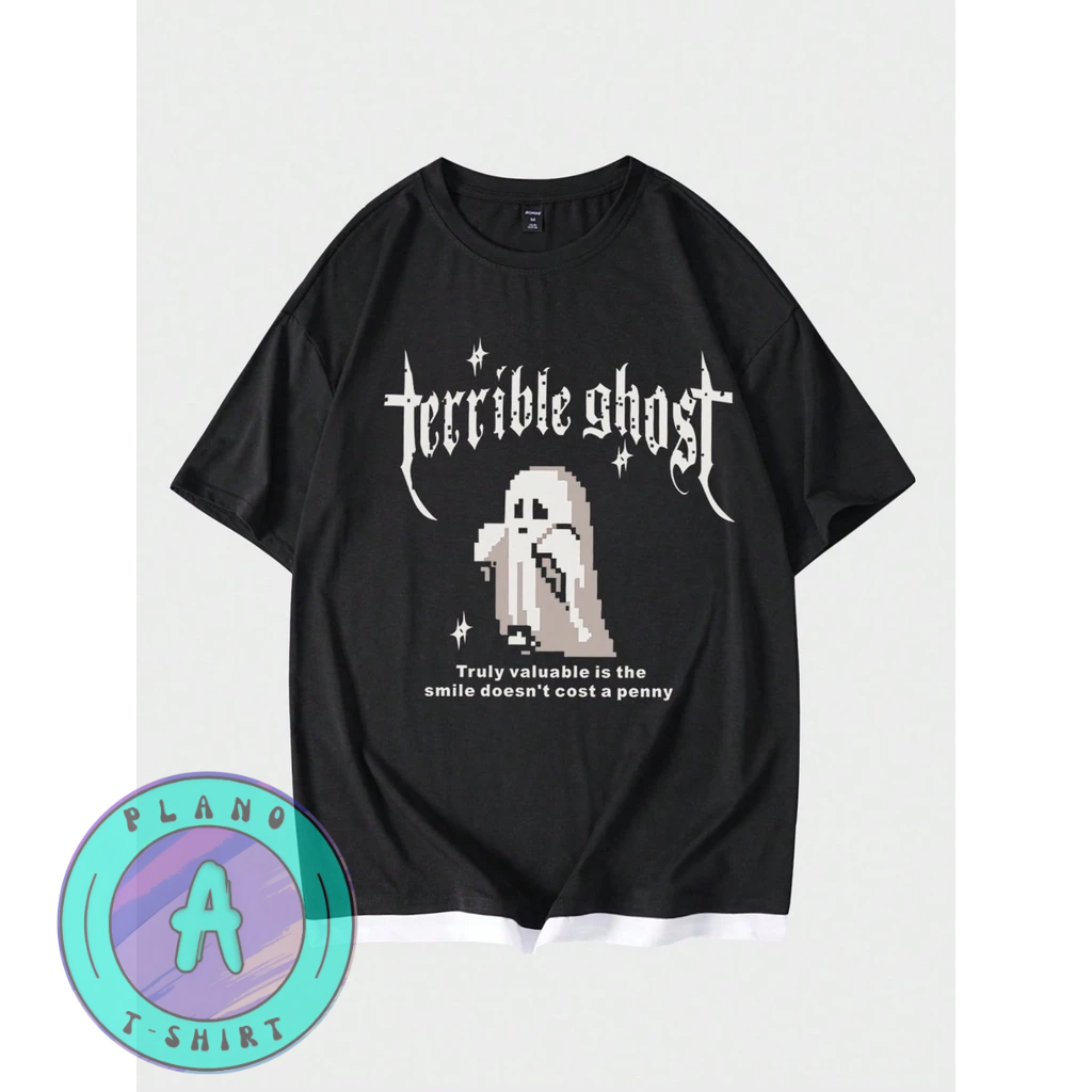 Camiseta Terrible Ghost Pixel Qualidade Algodão Unissex Lançamento Gotico Emo Dark Goth Temos Plus Size Envio Rapido em Oferta na Shopee
