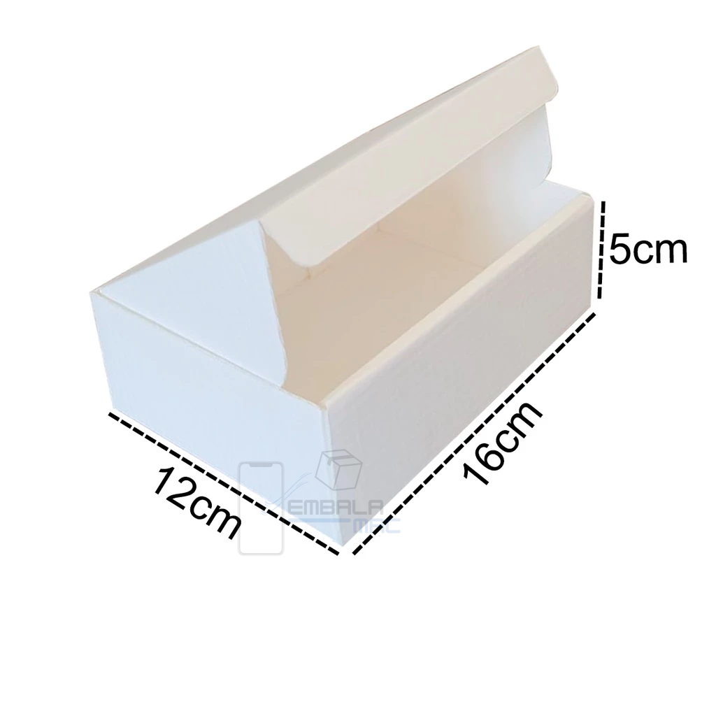 40 caixas 16x12x5 branco montável para envios correios presente natal