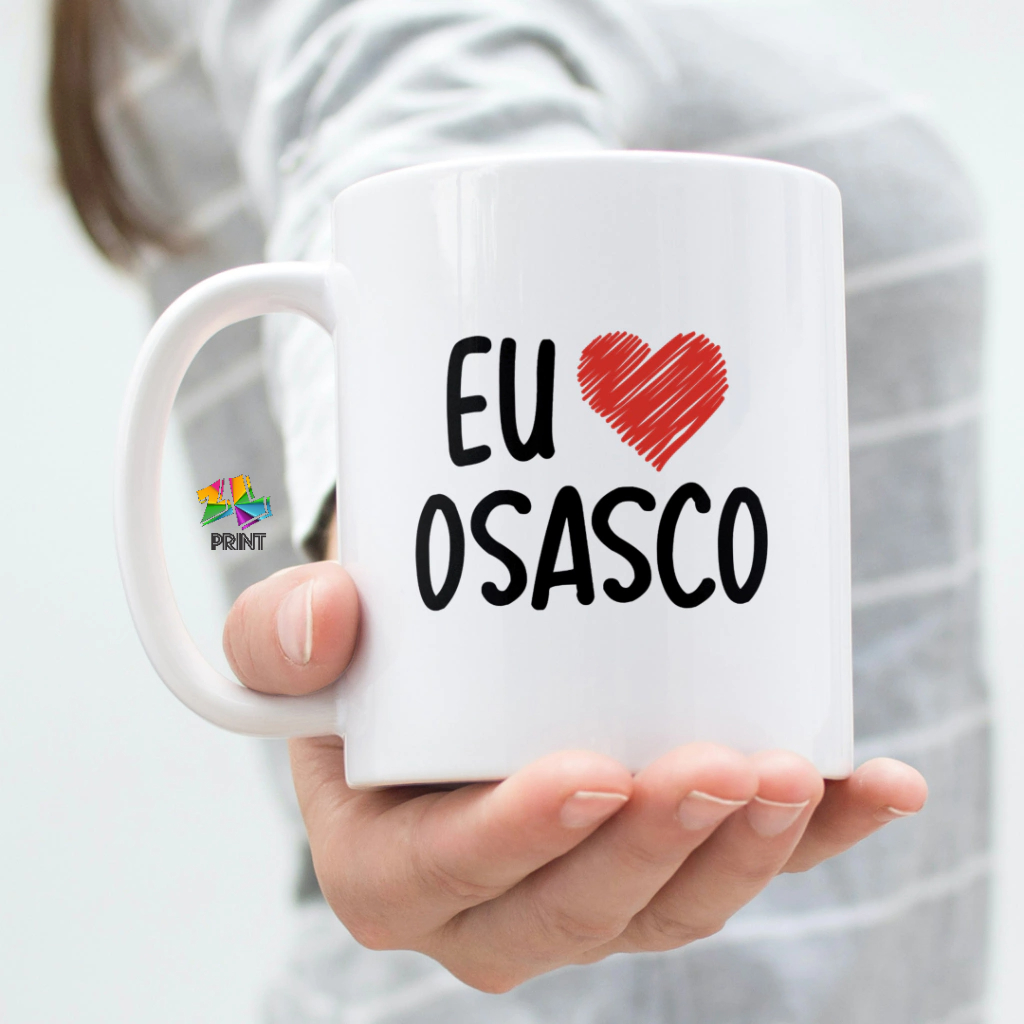 Caneca Porcelana EU AMO OSASCO - Letreiro Turístico ZLprint