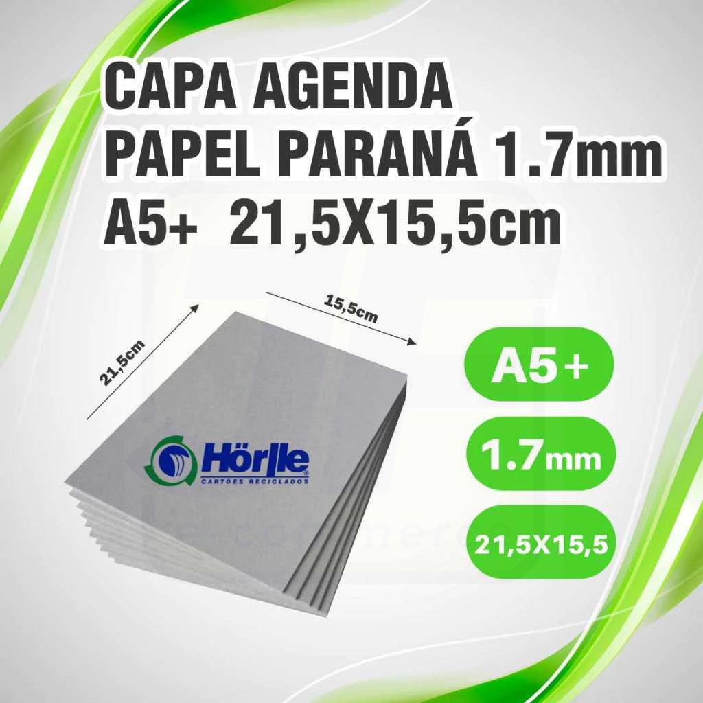 Papel Cartão Paraná Tamanho A5+ 21,5x15,5cm Papelão Placas Horller 1.7mm