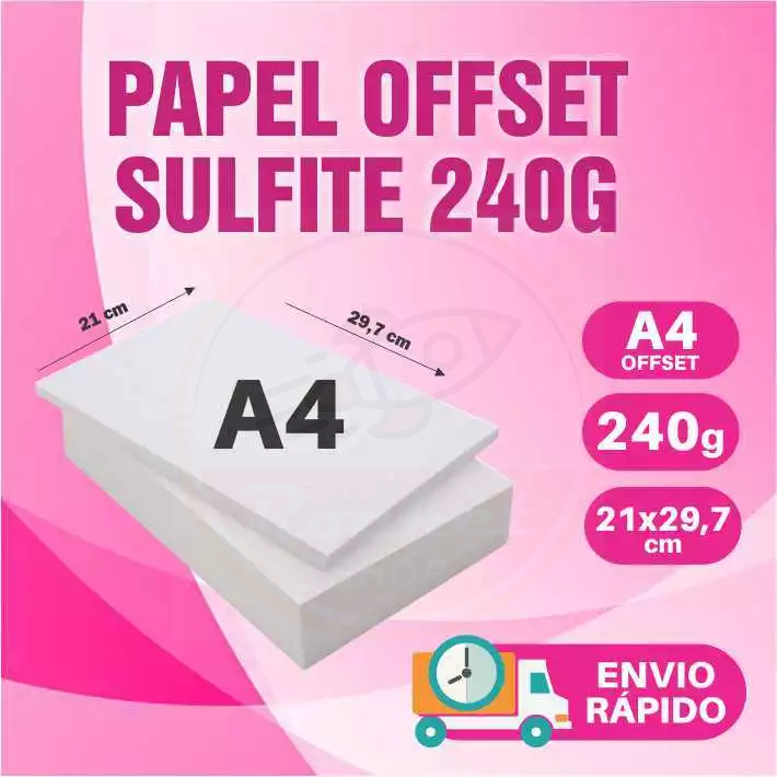 Papel Sulfite OffSet 240gr Branco A4 Kits de 50 até 200 Folhas em Oferta na Shopee