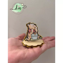 Aplique Ursinho pooh em Pé 3D 10unid. | Fazemos todos os temas para a sua FESTA