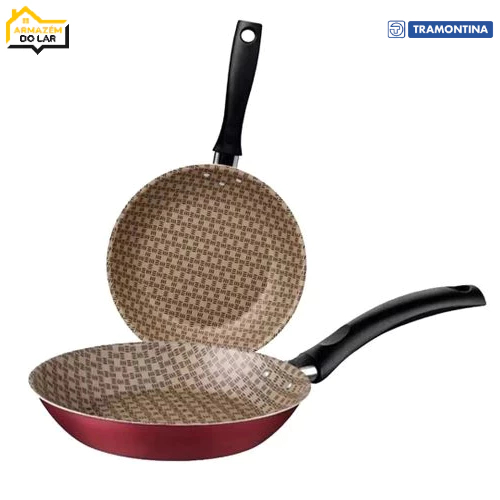 Jogo de Frigideira Aluminio Antiaderente Nonstick Starflon 2 Pecas Turim Vermelho Tramontina