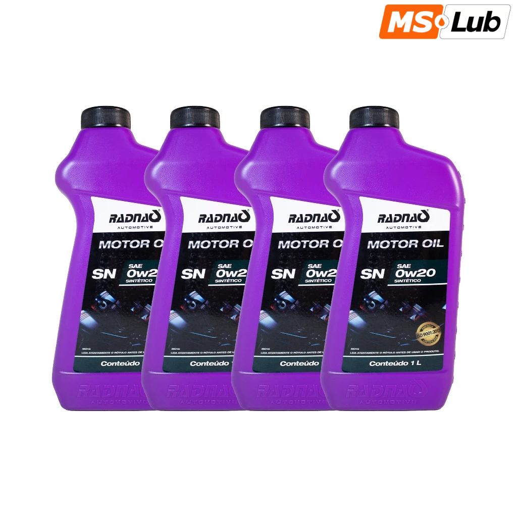 Kit 4 Radnaq Oil 0w20 Sintético API SN em Oferta na Shopee
