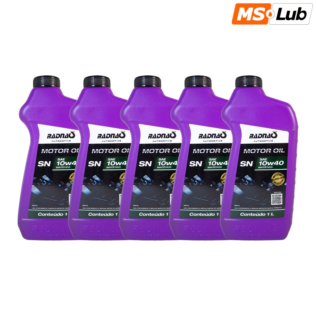 Kit 5 Radnaq Oil 10w40 Sintético API SN em Oferta na Shopee