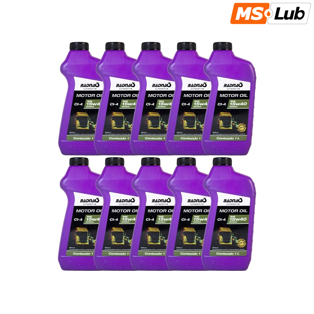 Kit 10 Radnaq Oil 15w40 Diesel Mineral API CI-4