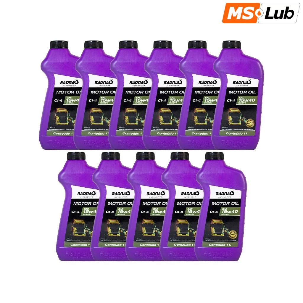 Kit 11 Radnaq Oil 15w40 Diesel Mineral API CI-4