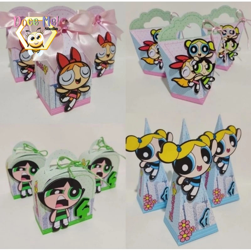 20  Caixas Personalizada  - Tema Meninas super poderosas -lembrancinha Infantil - Mesversario