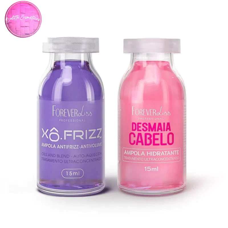 Kit de Ampola Xô Frizz e Desmaia Cabelo 2.0 Forever Liss Redução de Volume Frizz Hidatação Maziez