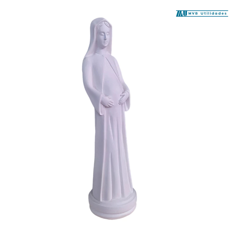 Imagem Nossa Senhora Gravida 23cm Escultura Gesso Para Pintar Estatueta Decorativa