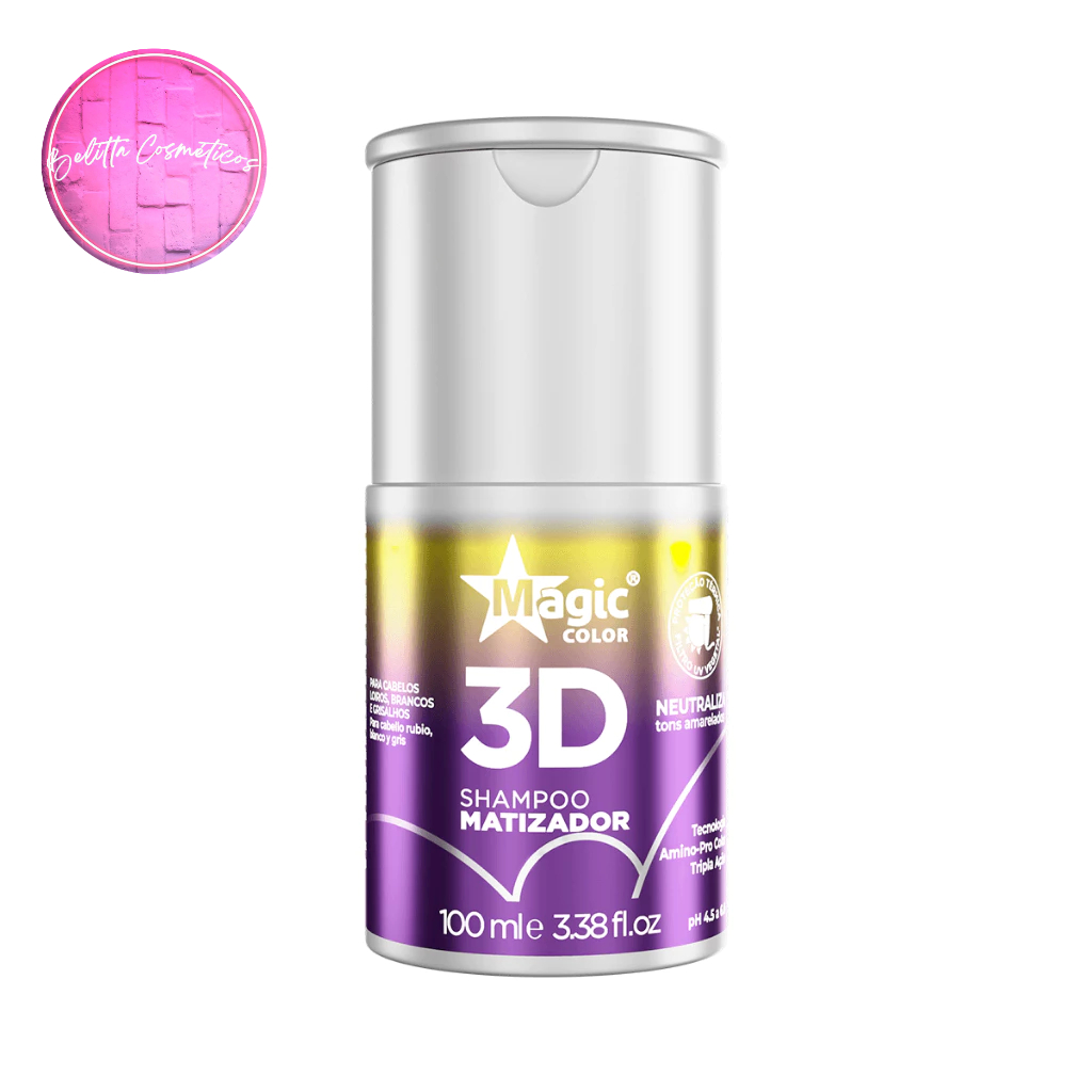 Mini Shampoo Magic Color Matizador 3D 100ml Maciez Brilho Reestruturação Neutralizador Desamarelador