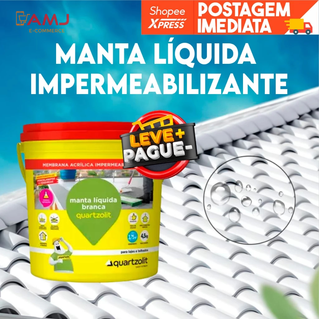 Borracha Liquida Quartzolit 4,5kg Impermeabiliza E Protege