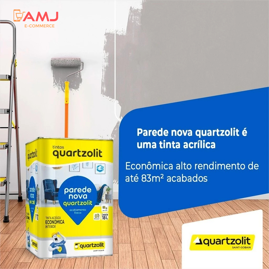 Tinta Acrílica Parede Nova 18 Litros Anti - Mofo Quartzolit BRANCO & CORES PROMO