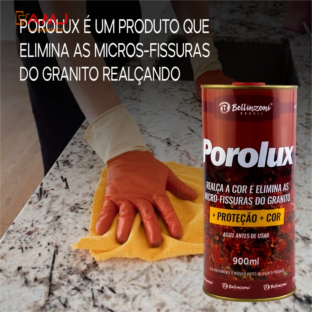 Proteção Realce de Cor Granito Claro ou Escuro 500ml ou 900ml Porolux Bellinzoni · foto 2