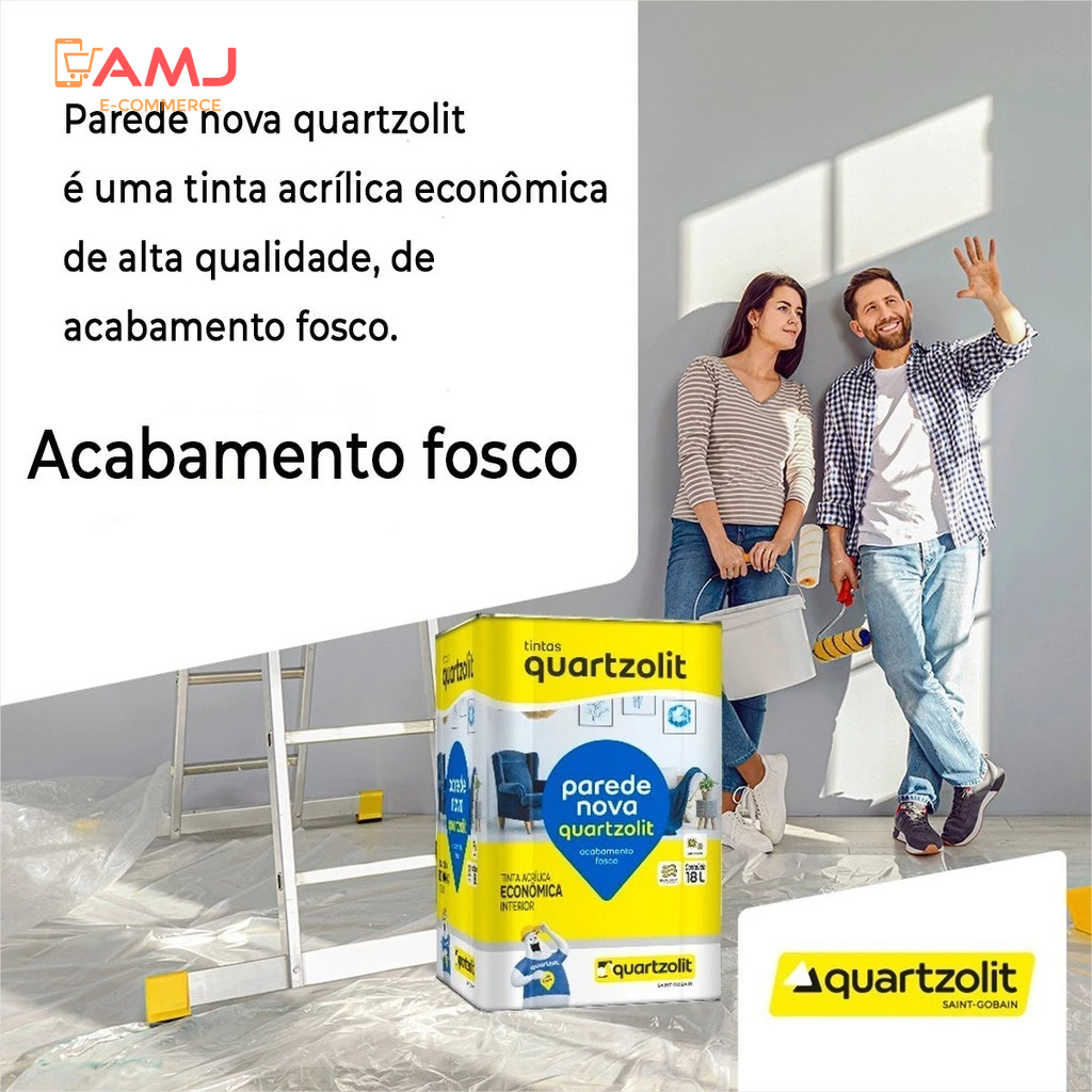 Tinta Acrílica Parede Nova 18 Litros Anti - Mofo Quartzolit BRANCO & CORES · foto 2