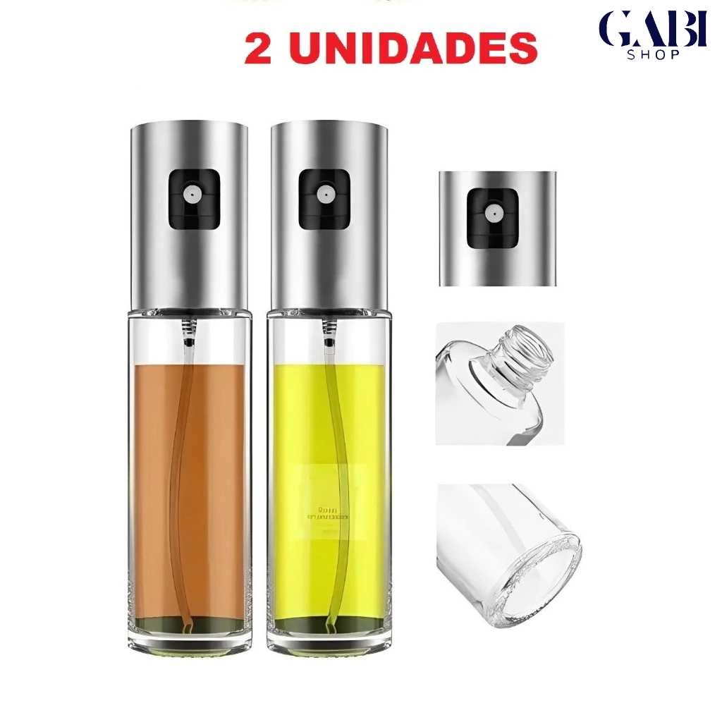 kit 2 Pulverizador de Azeite e Vinagre Spray 100ml Borrifador Galheteiros de Vidro