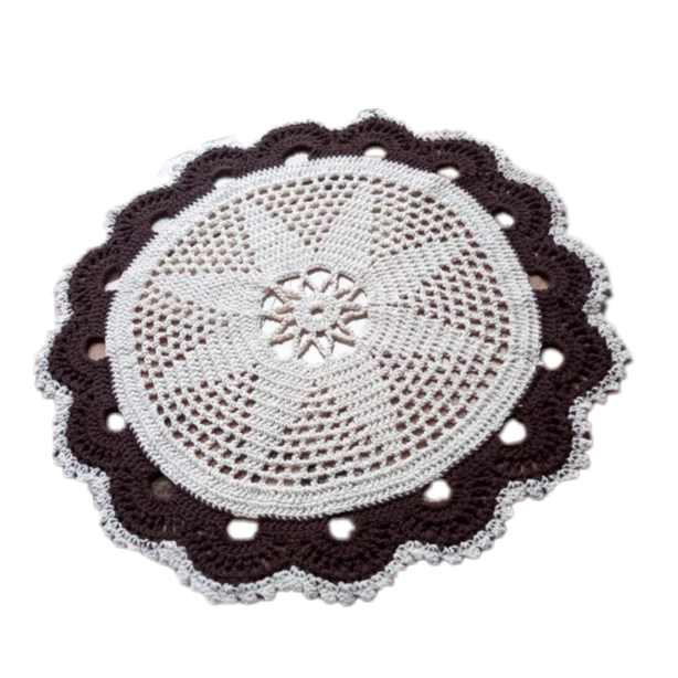 Tapete/Centro Toalha de Mesa Redondo de Crochê Crochet Croche Cozinha Decoração Natal Presente Casa