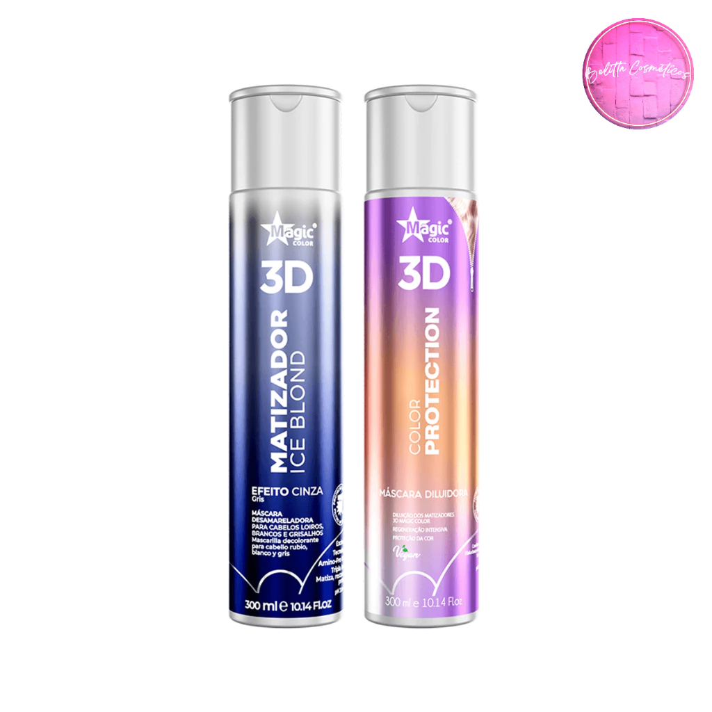 Matizador Magic Color Kit 2x300ml Loiro de Salão Efeito Cinza + Diluidor Desamarelador Instantâneo