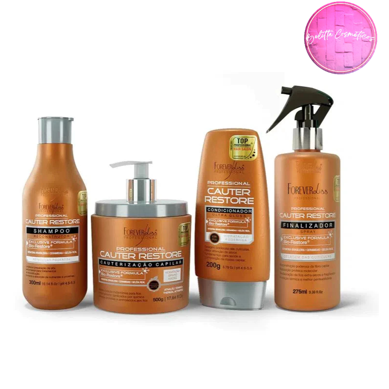 Kit Completo Cauterização Capilar Cauter Restore Forever Liss