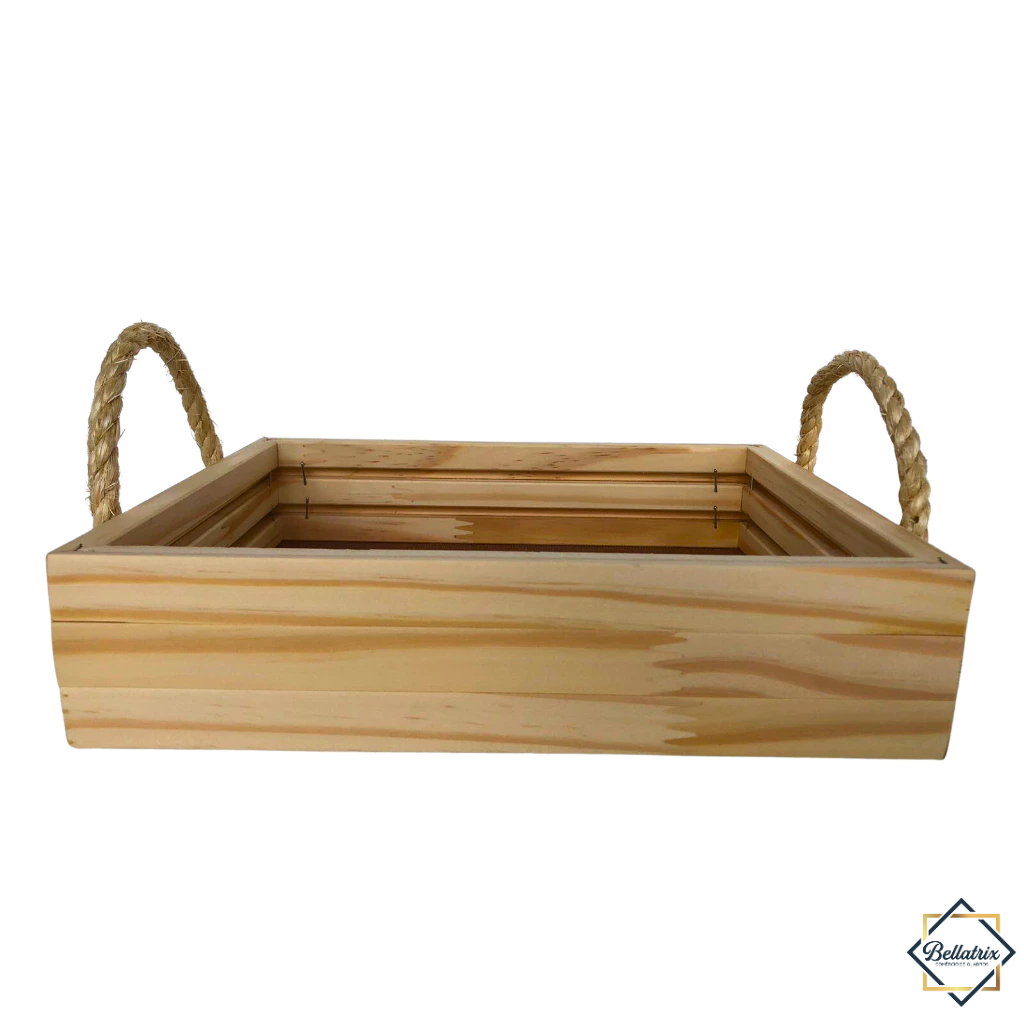 Cesta Bandeja Páscoa Café Da Manhã Madeira Pinus Cesta de Decoração Mesa, Cozinha ,Tam. LISA 20X25X6