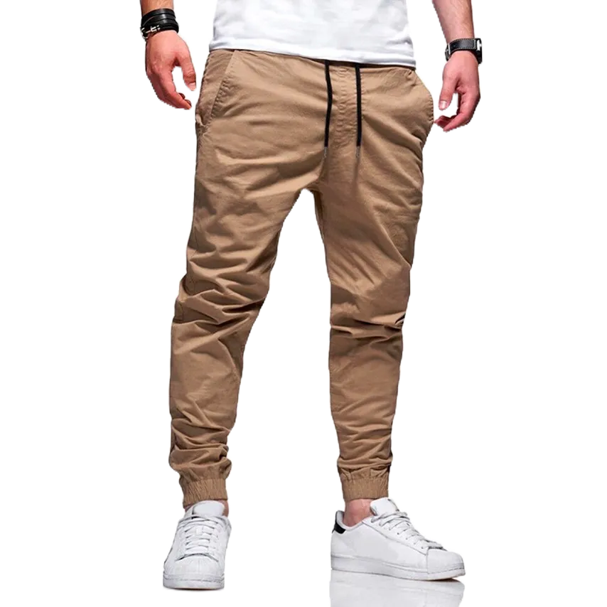 Calça Jogger Masculina Sarja ou jeans 4 bolsos com punho elástico streetwear