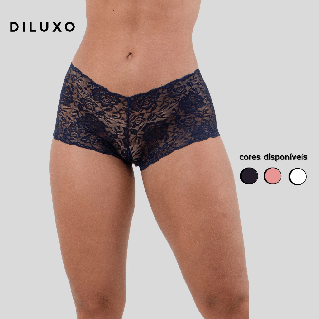 Calcinha Tanga Caleçon Short Renda SORTIDA Atacado Revenda Calesson Lingerie