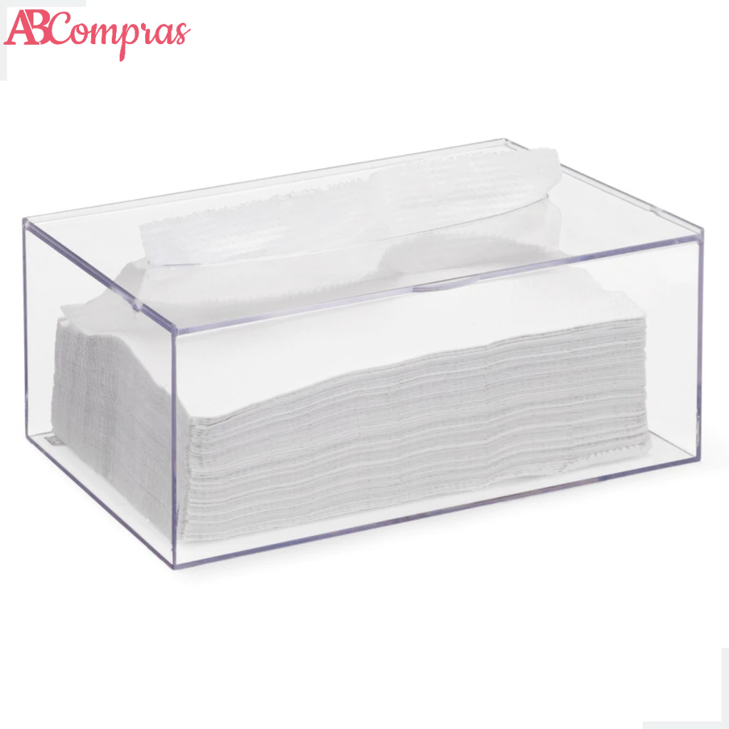 Caixa Com Tampa Articulável Acrílica Papel Toalha Lenço Interfolhado Arthi - Home & Living