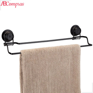 Porta Toalha de Banho Toalheiro Box Banheiro Parede Azulejo Fixação S/ Furo Ventosa Preto Arthi em Oferta na Shopee
