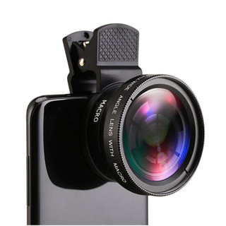 GS 2 Em 1 Kit Clip De Lente Do Telefone Móvel Externo HD Macro 37mm 49UV 0.45x Super Gran…