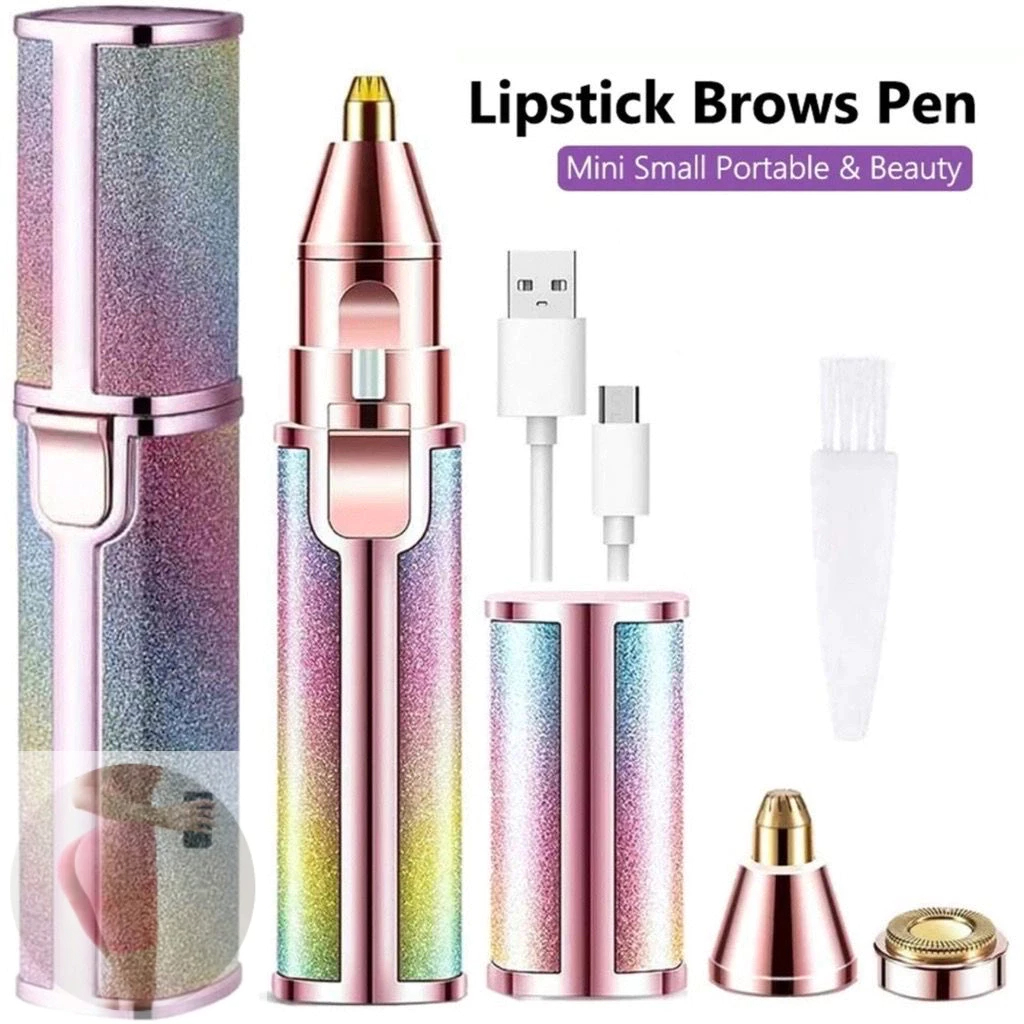 2 em 1 Depilador Recarregavel USB Sobrancelha e Buço Batom em Oferta na Shopee