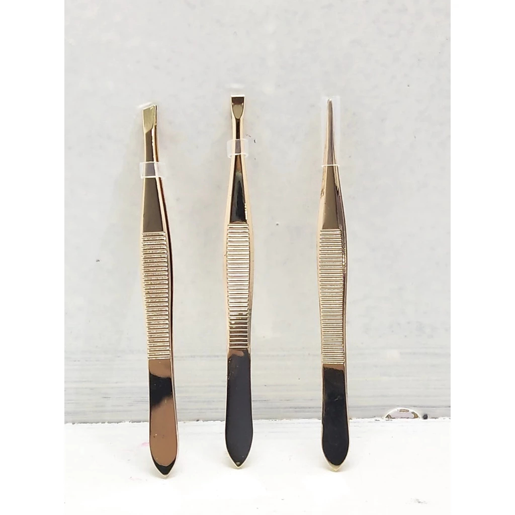 3 kit Pinça Profissional Em Aço Inoxidável Para Sobrancelha / Remoção De Pelos / Sobrancelha