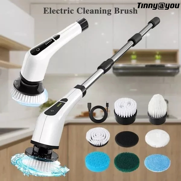 Escova De Limpeza Ajustável Janela Banheiro e Cozinha Ferramenta 7 em 1 Recarregável TINNY...