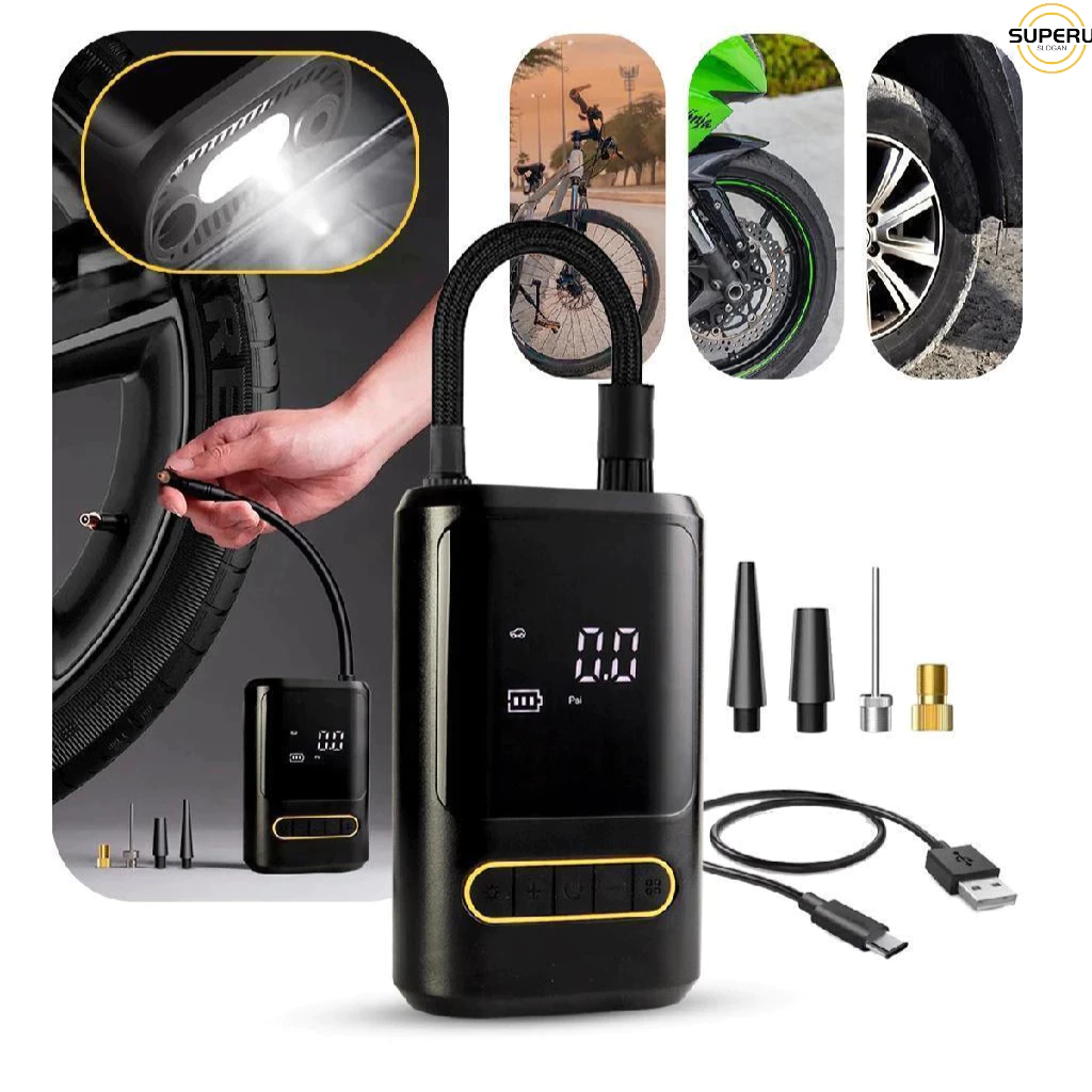 Mini Compressor de Ar Portatil Recarregavél Digital USB Calibrador Pneu Envio Imediato