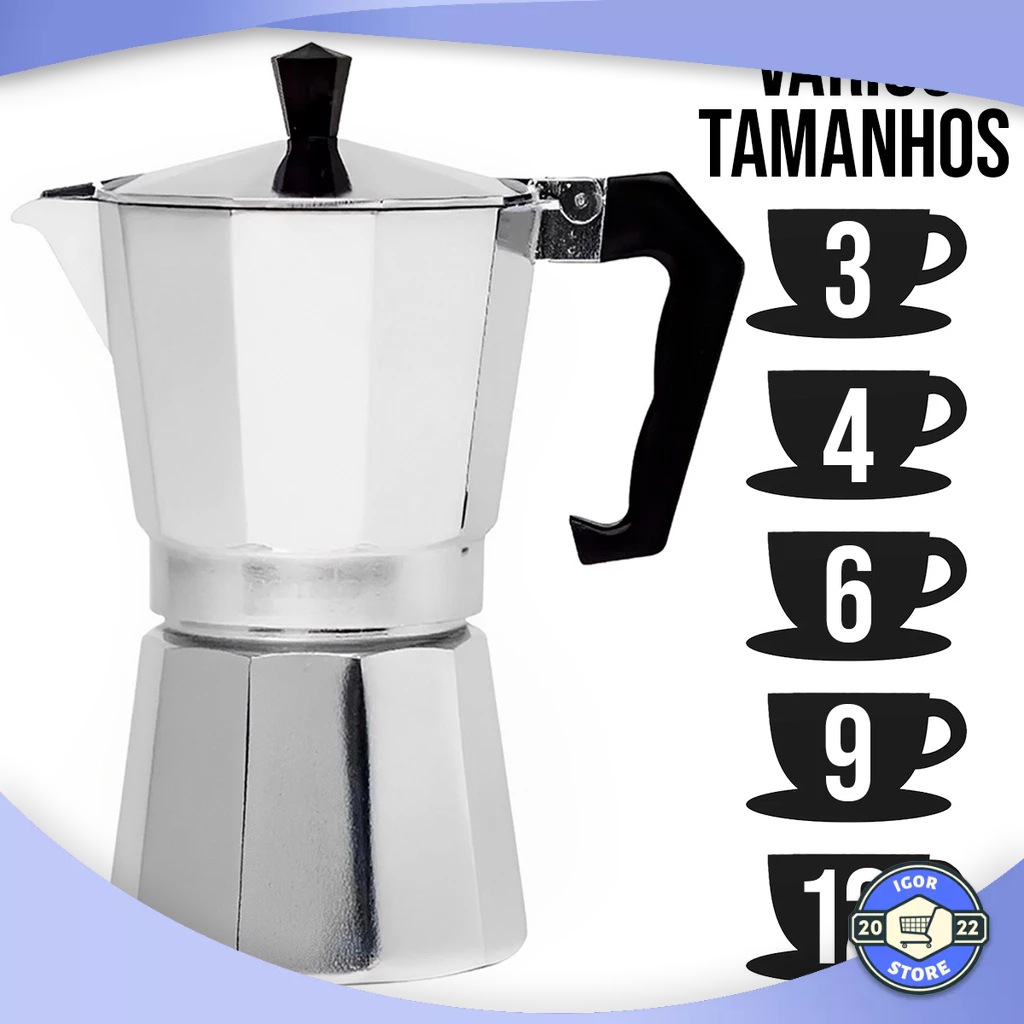 Cafeteira Italiana Quadrada Café Expresso Alumínio Envio Imediato