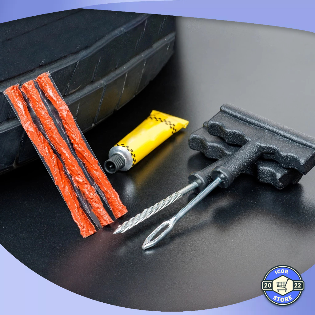 Kit Reparo Remendo Pneu Sem Câmera Macarrão Completo Carro Moto Profissional Envio Imediato