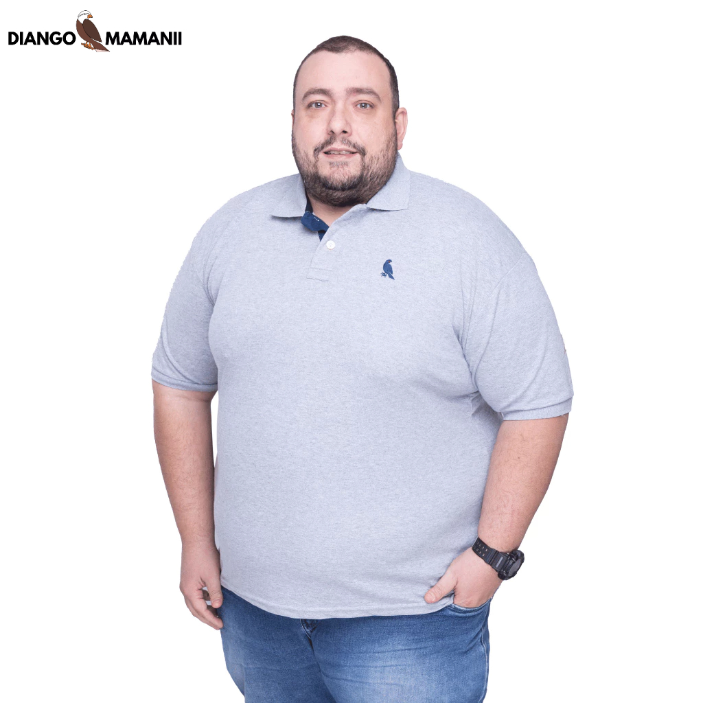 3 Blusas polo plus size masculino extra grande G1 G2 G3 camisas Cinza claro