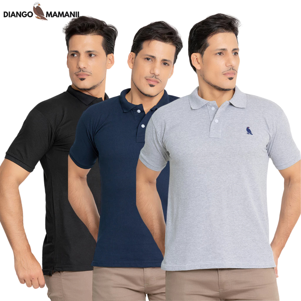 Kit 3 Camisas Gola Polo masculina Premium lisa Blusas Piquet promoção