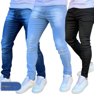 Kit Calça Jeans Skinny Masculina Com Lycra Estica Muito Nf super promoção em Oferta na Shopee
