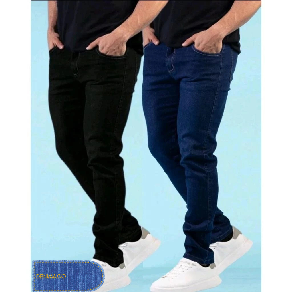 kit 2 calças jeans masculina tradicional para trabalho direto da fabrica envio imediato promoção