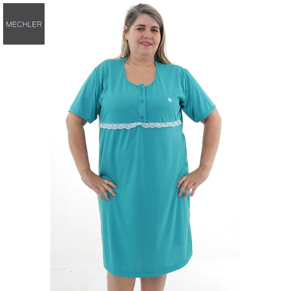 Camisola Senhoril Gestante Hospital Malha Fria Plus Size Camisola Senhoril Gestante Malha Fria Amamentação Senhora Hospital Idosa Acamada Roupa de dormir Confortável Qualidade Renda Italiana Dormir Noite de sono Tamanho especialpi