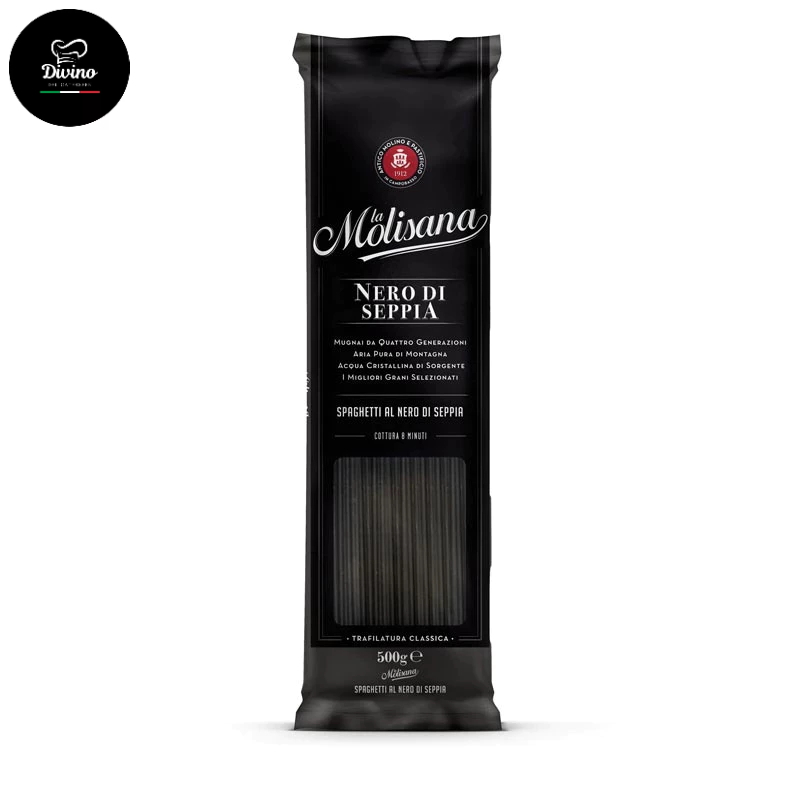 Kit 10 un. Massa La Molisana Spaghetti Nero di Seppia Grano Duro 500g