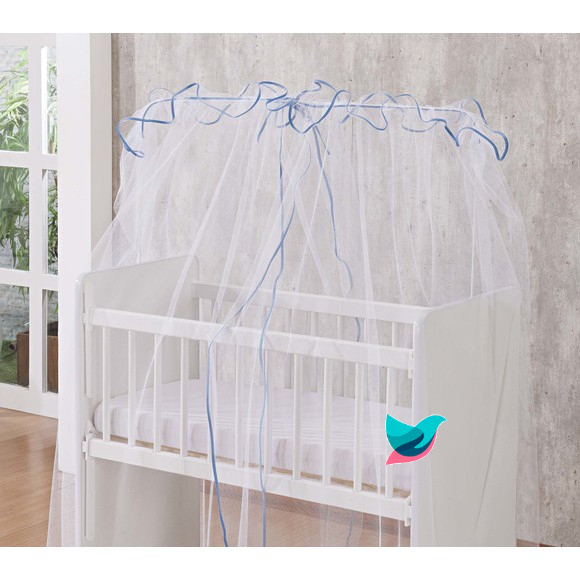 Mosquiteiro para berço Padrao Americano Azul Bebê - Véu para berço de bebe Americano Azul em Oferta na Shopee
