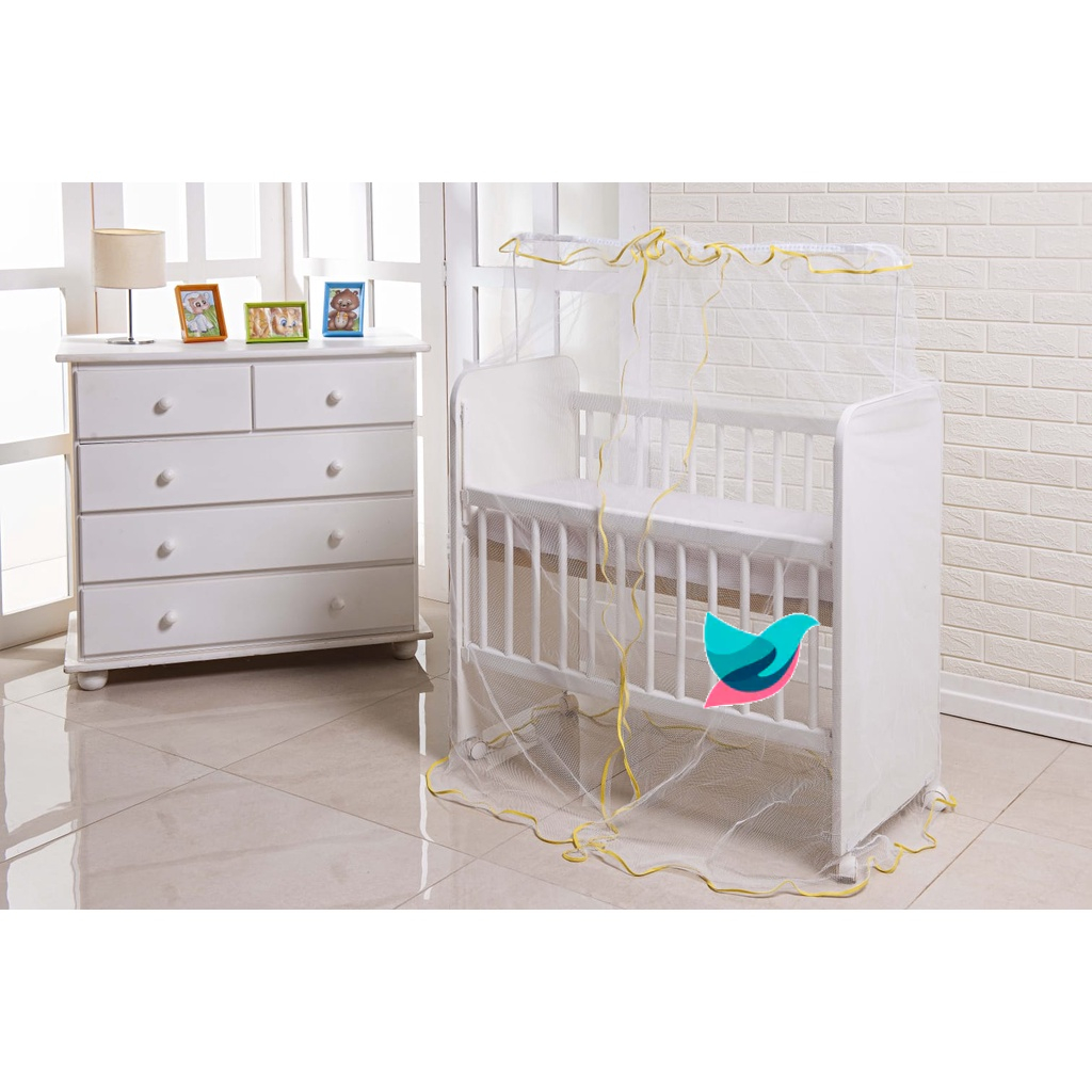 Mosquiteiro para mini berço de bebe Amarelo ouro - Véu para mini berço bebê Amarelo