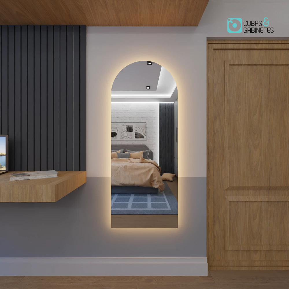 Espelho Janela com LED E13 Grande Decorativo Sala Quarto Loja Banheiro com Supor