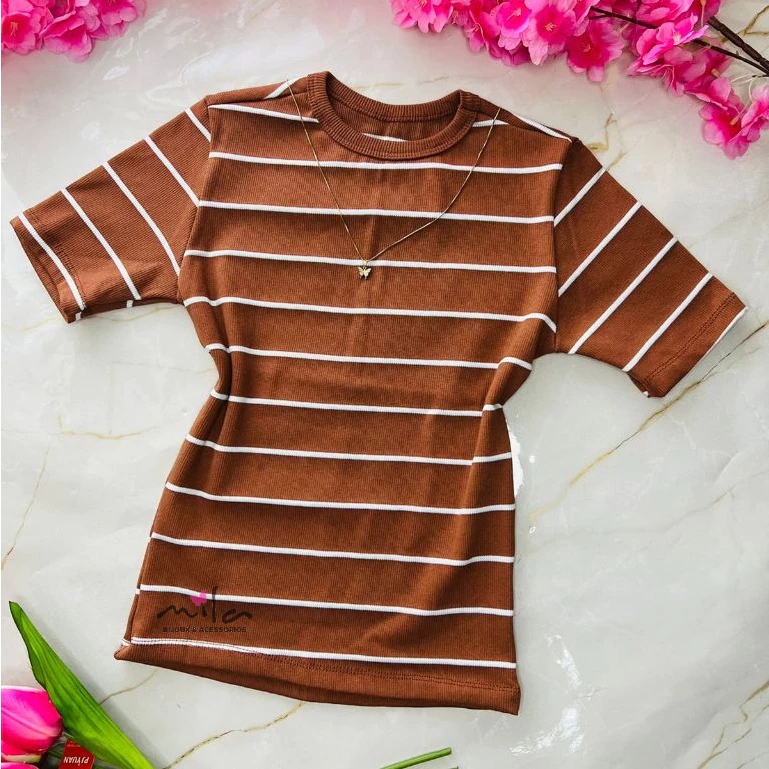 Blusa básica listrada ribana canelado premium casual moda/blusa feminina ribana listrada e liso