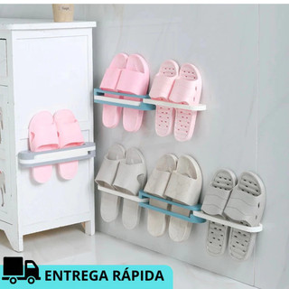 Suporte Organizador Sapateira Retrátil Para Sapato Chinelo Toalhas De colar na Parede Autoadesiva