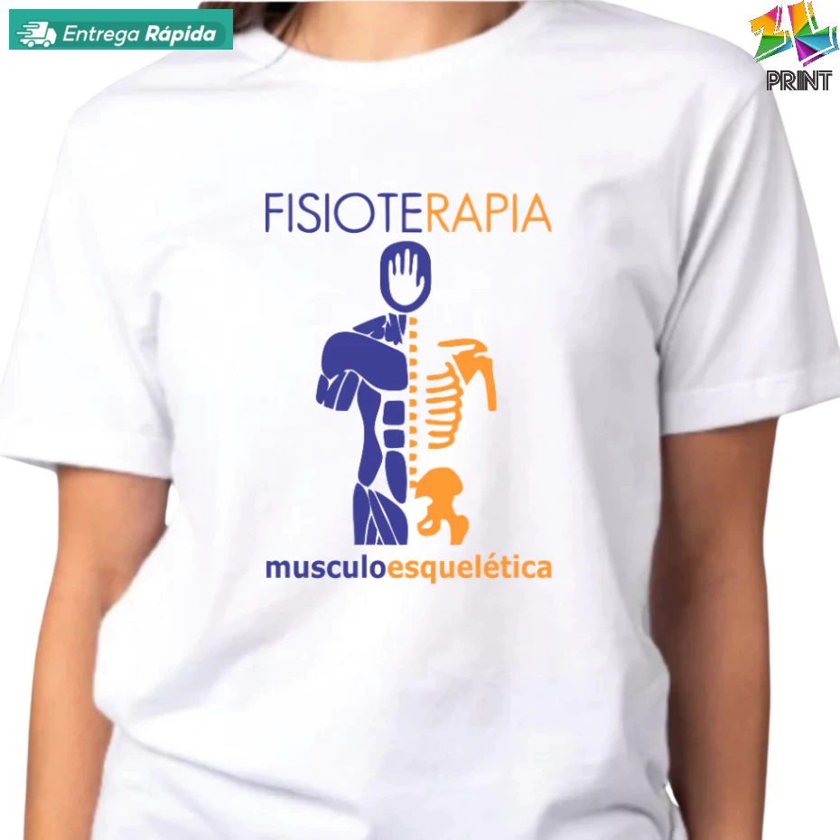 Camiseta Unissex FISIOTERAPIA MÚSCULO ESQUELÉTICA [est.6] Profissão Cargo Curso Fisioterapeuta ZLprint