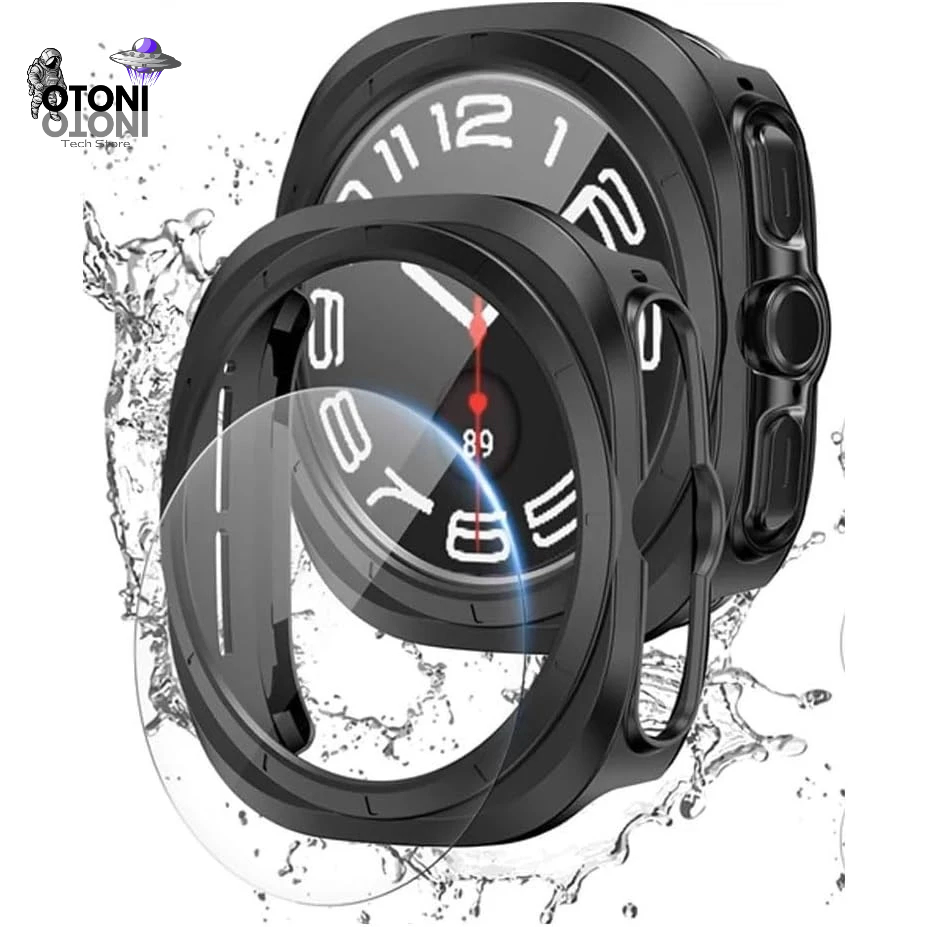 Capa Case Capinha Preto Com Película P/Galaxy Watch 7 Ultra de 47mm - Tech Otoni
